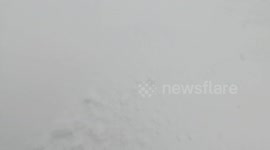 Beast from the east hits Allendale. Wind blowing and creating snow drifts, trying to walk through.