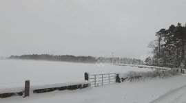 Beast from the east hits Allendale. Wind blowing and creating snow drifts, trying to walk through it.