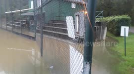 Baseball field flooded as rain pounds central and western Pennsylvania