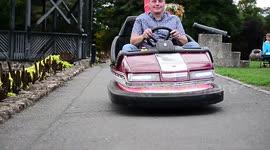 Wacky inventor converts fairground DODGEM into a car using engine from a mobility scooter