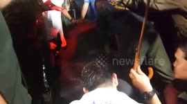 Rescue workers currently battling to save stranded six-year-old elephant