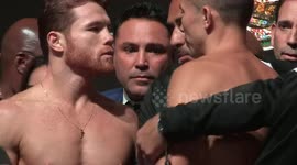 Canelo and Golovkin clash at heated weigh-in