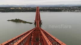 The view from the top of the Forth Bridge in Edinburgh