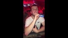 Drunk clubber mistakes DJ booth for bar