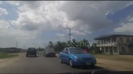 Defective motorcycle is being towed