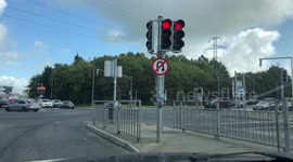 On the road waiting green light-traffic lights