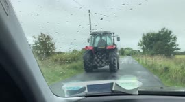 Big tractor on the road