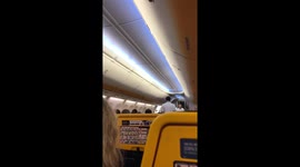 Inside airplane