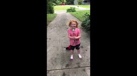 Adorable girl parodies Weather Channel reporter's 