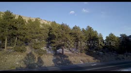 Drone over winter Colorado hills