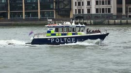 Metropolitan Police Launch on River Thames, London