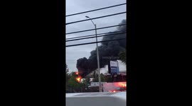 Black smoke seen billowing from massive Mississauga auto yard fire