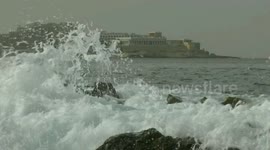 Splash. In slow motion.