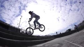 Cool BMX Street Trick on Stairs