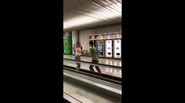 Couple beats flight delay with impromptu salsa performance on airport walkway