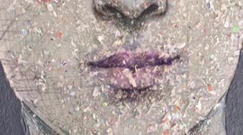 British artist turns metallic coating from old CDs into shiny, one-of-a-kind portraits