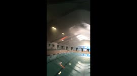 Highbury gym roof on fire