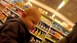 My kid loves being spun in supermarket trolley