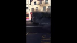 Firefighters battle single decker fire in Nottingham
