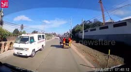 Teenager knocked over by motorcycle while walking on zebra crossing