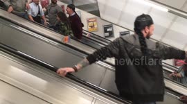 Man Loses Walker On Escalator