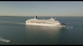 Drone footage of P&O cruise ship Oriana