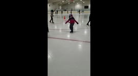 Kids learning ice-skating