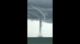 Twin waterspouts seen off Florida coast