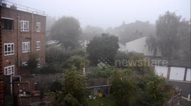 Misty weather in  London