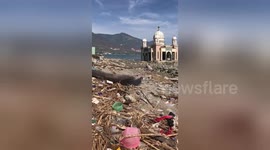 Indonesia's famed 'floating mosque' now sinking after quake