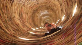The infinite book tunnel, Prague Library