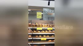 Newsflare Edit - Rat filmed running across supermarket bakery shelf