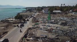 Palu, Selawasi. The village of Petobo after the impact of the earthquake and liquefaction made mud flow like waves.