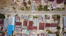 Palu, Selawasi. The village of Petobo after the impact of the earthquake and liquefaction made mud flow like waves.
