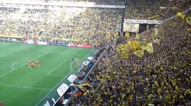 wonderful atmosphere borussia dortmund fans behind victory.