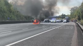 BMW on fire M25