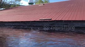 Hurricane Florence flooding impacts in City of Conway SC on the Waccamaw River at 21.16 highest historical crest Sept. 26 2018