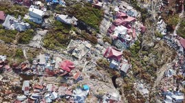 Palu, Selawasi after the impact of the earthquake and liquefaction made mud flow like waves.