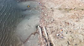 Drone footage of the coastline in Palu showing the devastation as the Tsunami swept over the villages destroying everything in it's path.