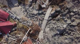 Palu, Selawasi after the impact of the earthquake and liquefaction made mud flow like waves.