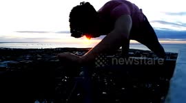 DANGLING FROM CRANES IN ABERDEEN *CAUGHT BY POLICE*