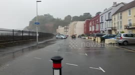 Marine Parade Dawlish with HST getting Washed