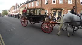Princess Eugenie and husband Jack Brooksbank leave wedding in horse-drawn carriage