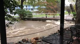 Hurricane Michael Flooding Black Mountain, NC near Ole Guacamole’s Flat Creek