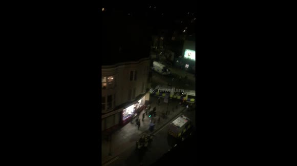 Brighton Police welcoming the Crystal Palace Fans at Brighton Station