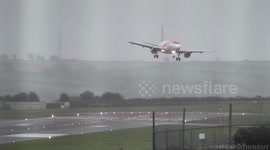 RUSHES: Planes land sideways and divert at Bristol Airport in Storm Callum crosswinds