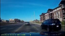 Driver chokes on food and ploughs into highway lamppost