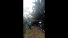 Moment When penetrating the whirlwind that hit Toraja Indonesia