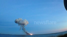 Antares rocket explosion filmed by spectators