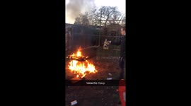 Big fire in back garden